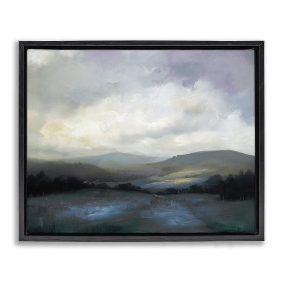Stupell Industries Refreshed Quiet Mountainscape Black Framed Floater Canvas Wall Art, design by Annabelle Hall, 17 x 21