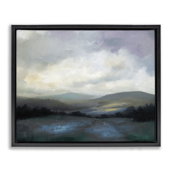 Stupell Industries Refreshed Quiet Mountainscape Black Framed Floater Canvas Wall Art, design by Annabelle Hall, 17 x 21