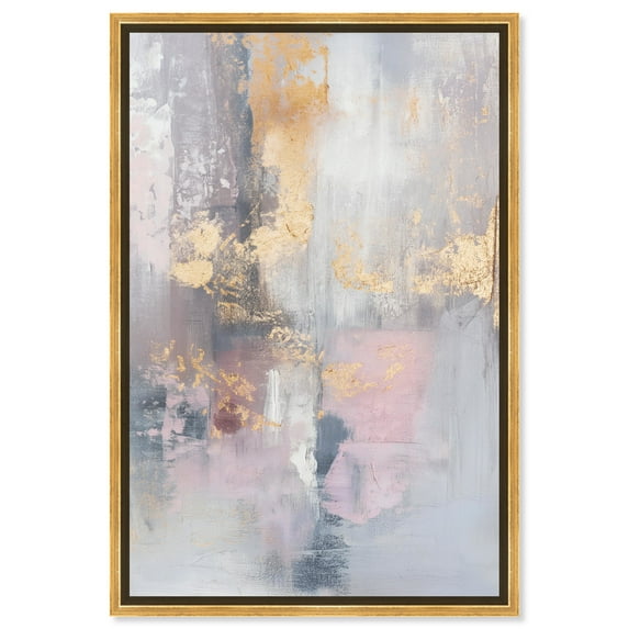 Refreshing Boho Elegant Abstract Canvas Wall Art by Art Remedy, Gold Floater Frame, 36"x54"
