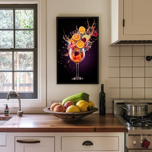 Refreshing Drink Wall Art, Canvas Print, Framed Print, Modern Kitchen And Dining Room Decor, Ready To Hang, Beverage Artwork For Food Lovers, Unframed Canvas Size 24x36