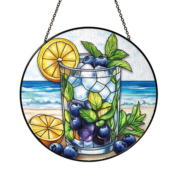Refreshing Drink Window Art – Faux Stained Glass