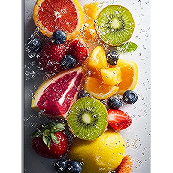 Refreshing Fruit Splash Canvas Wall Art Perfect for Kitchen Dining RoomLiving Room and Decoration.