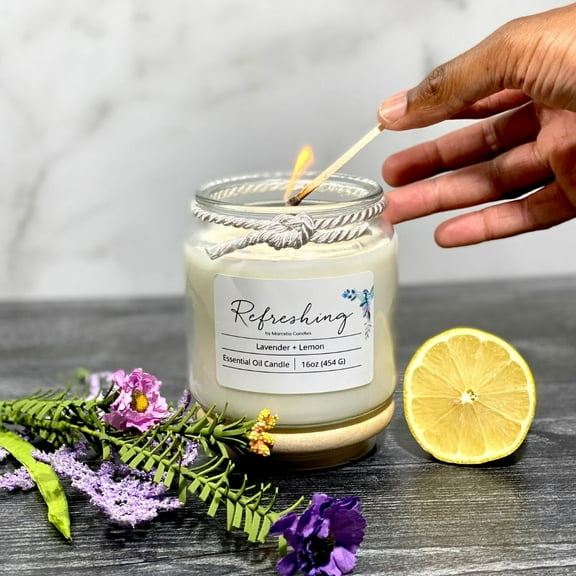 Refreshing Lavender + Lemon 16oz Aromatherapy Candle
