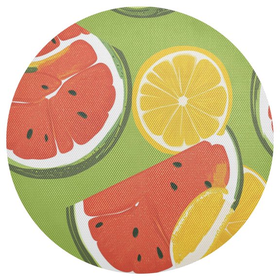 Refreshing Melons 15.4in Diameter PVC Plate Mat, Heat-Resistant and Cuttable, Kitchen Decor