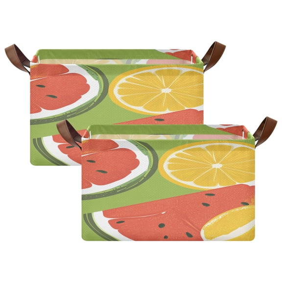 Refreshing Melons 16.9x11.4x10in Foldable Open Home Storage Bins Durable Water Resistant Shelf Baskets