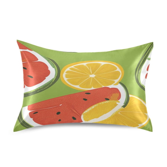Refreshing Melons Satin Pillowcase 20''x30'' Double-Sided Print Soft Wrinkle Resistant