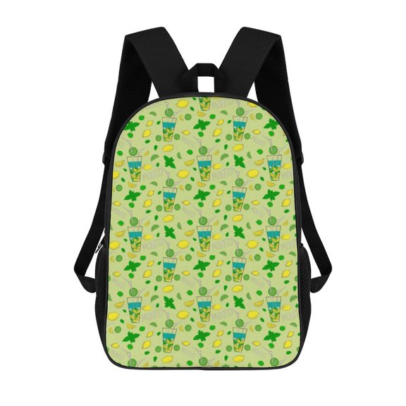 Refreshing Mojito Summer Pattern Backpack, Travel Backpack, Casual Shoulder Bag, Casual Backpack