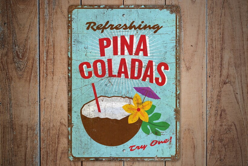 'Pina Colada Bear' Metal Bar Sign - Pre-Order main image 0