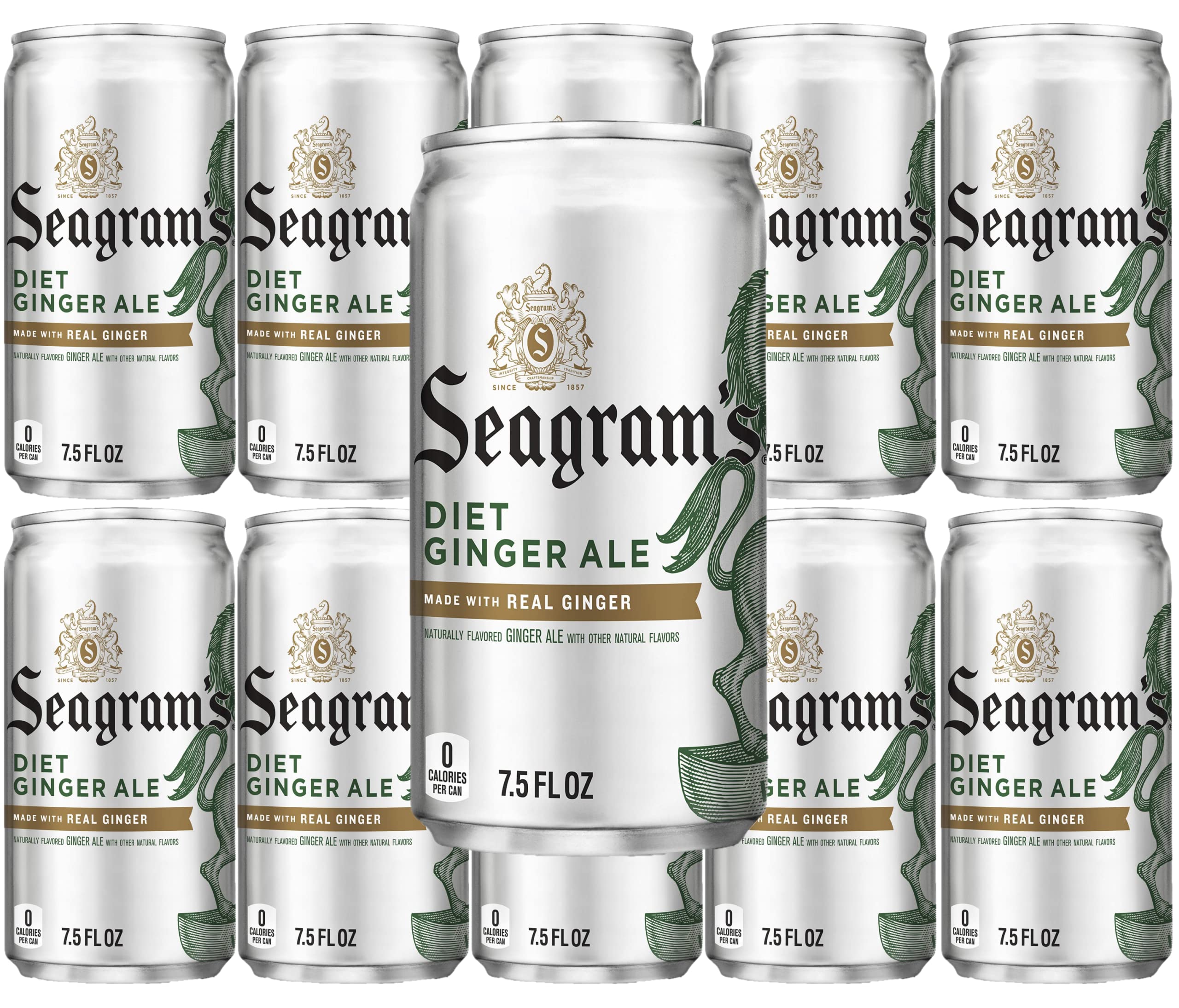 Refreshing Seagram's Diet Ginger Ale 10 Pack of 7.5oz Cans Perfectly