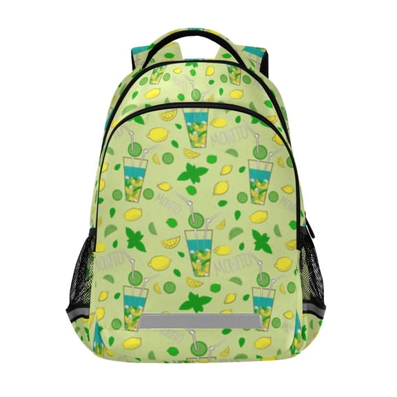 Refreshing mojito summer pattern Backpacks with Safety Reflective Strips, Travel Bag, Backpack
