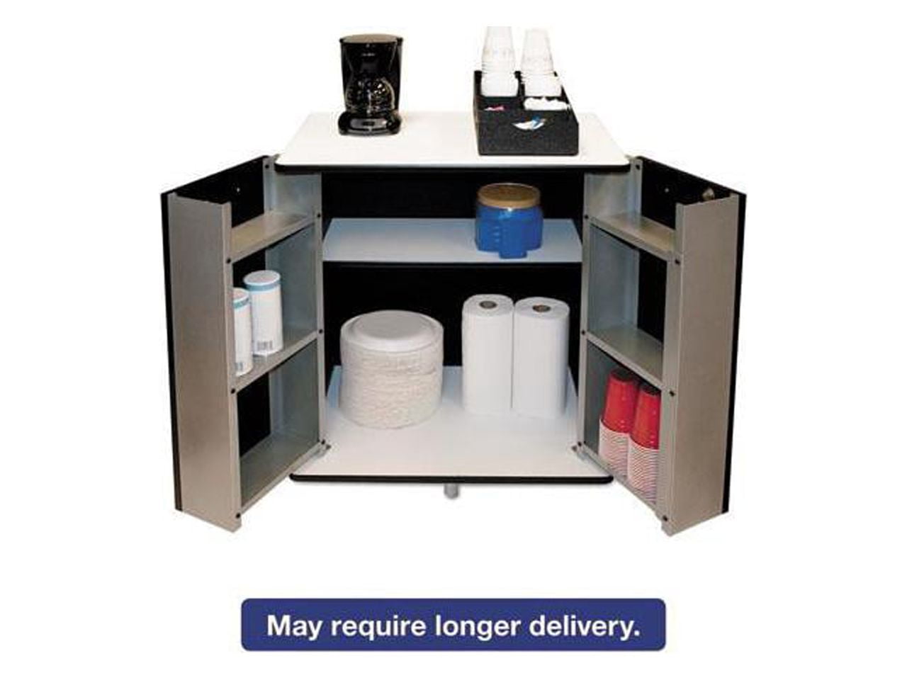 Vertiflex York Wood Kitchen Cart with Enclosed Storage