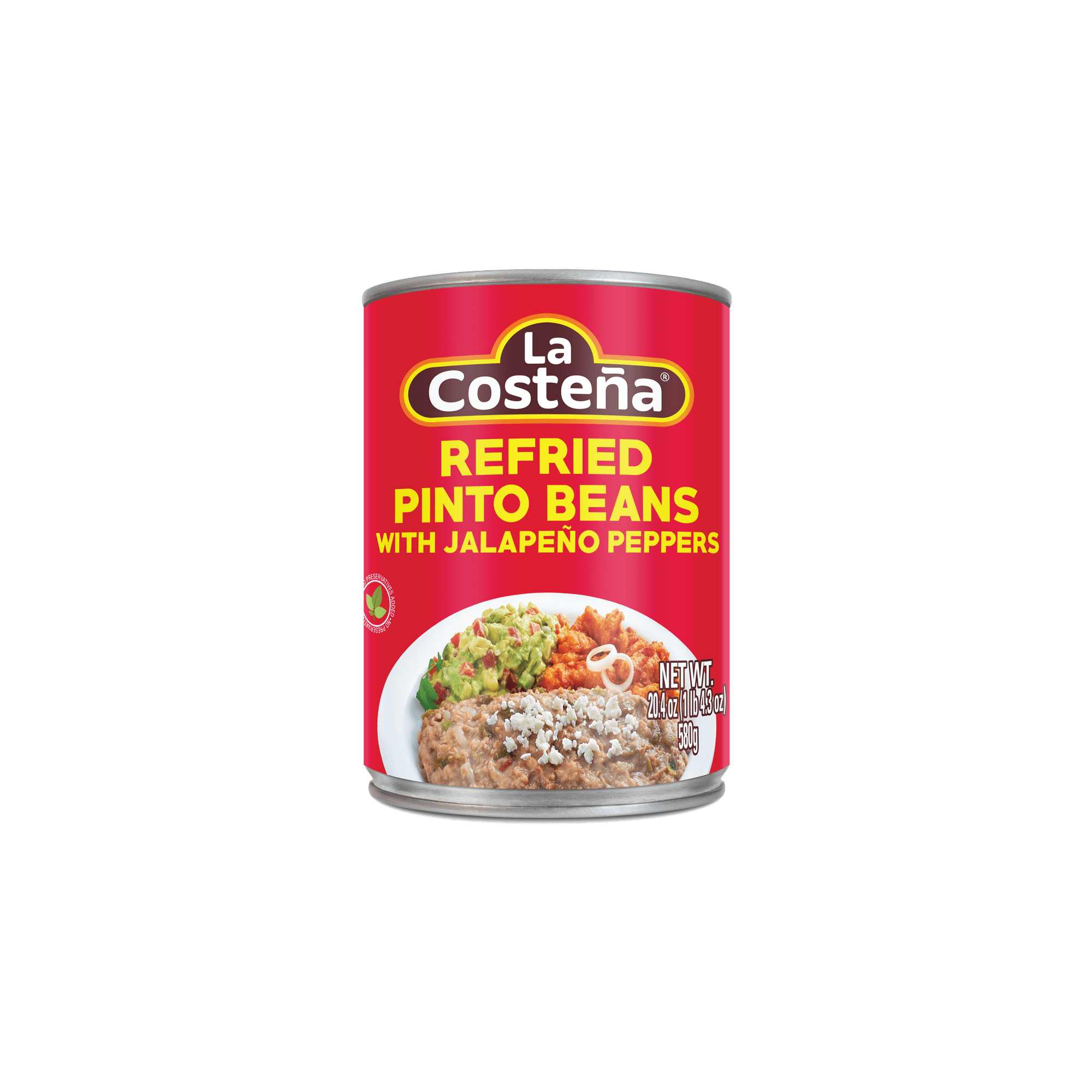LA COSTENA-20.5OZ REFRIED PINTO BEANS WITH JALAPENO