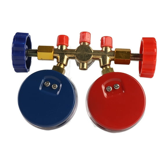 Refrigerant Gauge 3 Way Air Conditioning Diagnostic Manifold Gauge Set with 1/4in Thread Hose for R134A R12 R22 R502