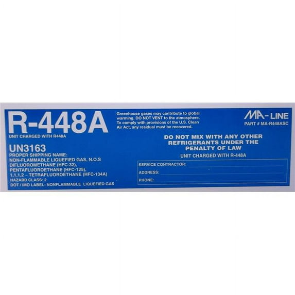 Refrigerant Label for R448A