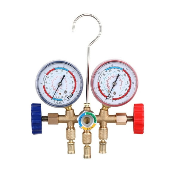 Refrigerant Manifold Gauge Air Condition Refrigeration Set Air Conditioning Tools With Hose And Hook For R12 R22 R-404A R-134a ,Wide Use