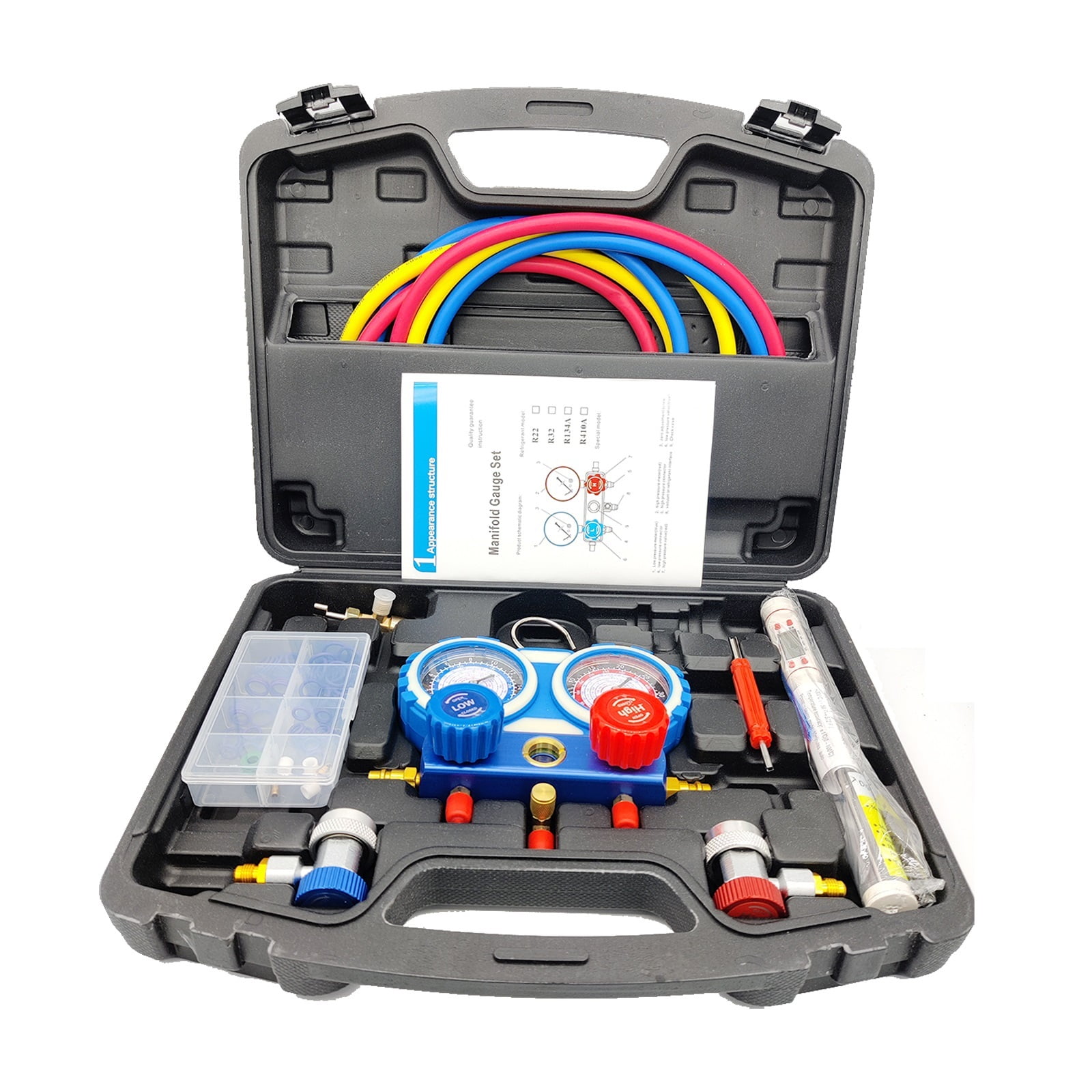 Refrigerant Manifold Gauge Set Air Conditioning Tools With Hose And Hook For R134A R22 R407C R404 Air Conditioning Refrigeration ,Easy to Use