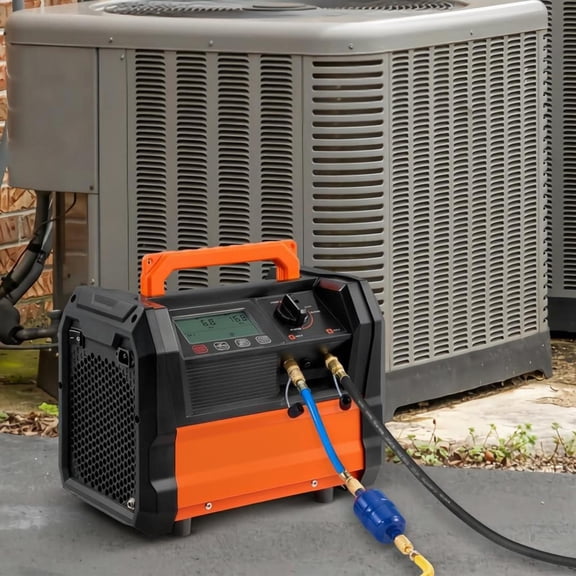 Refrigerant Recovery Machine, 1 Hp Dual Cylinder, Brushless Motor, Portable Ac Recycling Tool for Automotive Hvac