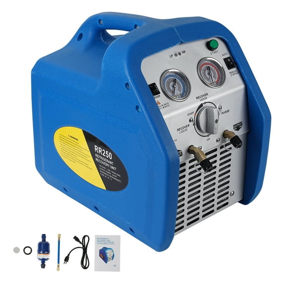 Refrigerant Recovery Machine - 110-120V/120V, 3/4HP, Single Cylinder, Portable