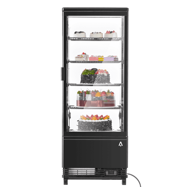 Refrigerated Display Case Commercial,3.5 Cu.Ft.Display Refrigerator for Bakery with Interior LED Lighting,Air-Cooling Automatic Defrost,Locked Door,Countertop Pastry Display