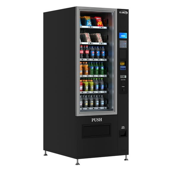 Refrigerated Snack and Drink Vending Machine with 36 Slots with Bill and Coin Acceptor in Black (KM-VMR-30-BC)