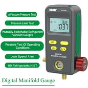 Refrigeration Digital Manifold Gauge HVAC Vacuum Pressure Gauge Air Conditioning Maintenance Diagnostic Tool Freon Temperature Tester R410a R134a Refrigerants Kit, DY518