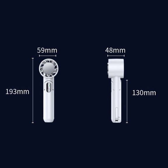 Refrigeration Handheld Small Fan With Digital Display 5-Speed Folding Hanging