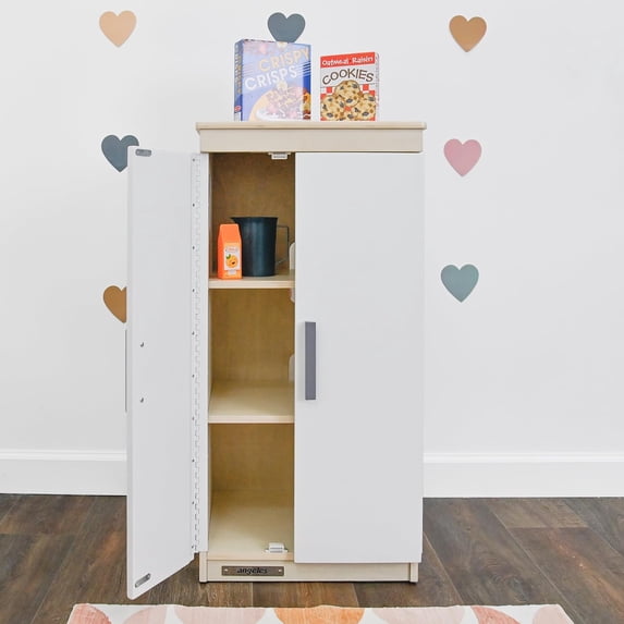 Children’s Factory Wooden Play Kitchen Refrigerator – Assembled Pretend Fridge for Kids & Toddlers, Realistic Design for Classroom, Playroom, or Preschool – 19"W x 15"D x 36"H