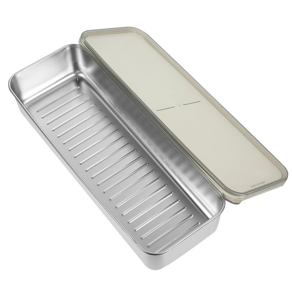 Refrigerator Bacon Keeper Stainless Steel Crisper Meat Cheese Lunchbox up Container