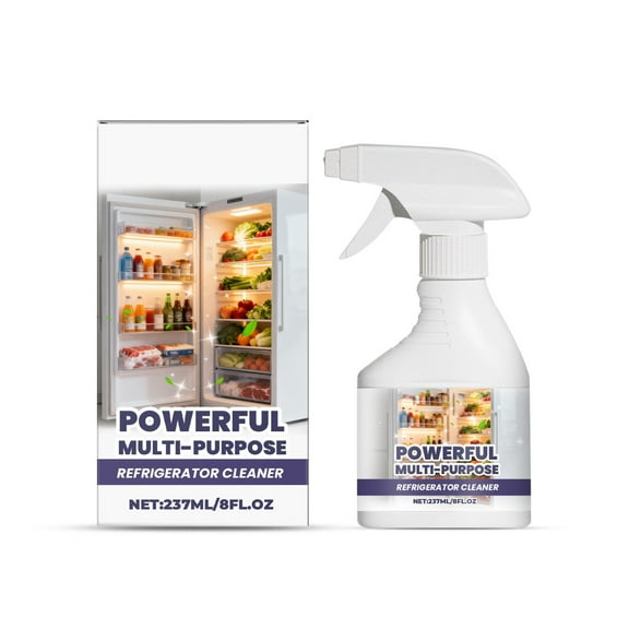 Refrigerator Cleaner Spray, 8 fl oz Multi-Purpose Kitchen Appliance Cleaner, Odor and Stain Remover for Refrigerators, Safe for Food Storage Surfaces, Gentle & Effective Formula