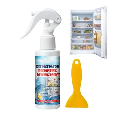 Refrigerator Cleaner Spray Fridge Cleaner with Scraper Powerful Fridge and Freezer CLeaning Spray All-Purpose Refrigerator Cleaning Freshener Spray for Cleaning Inside Refrigerator