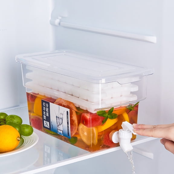 Clearance Food Storage under $8 Refrigerator Cold Water Bottle With Faucet Summer Household Cold Boiled Water Cup Large Capacity Plastic Water Bottle
