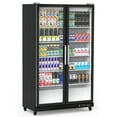 Refrigerator Commercial Glass Door Display Upright Freezer, Black