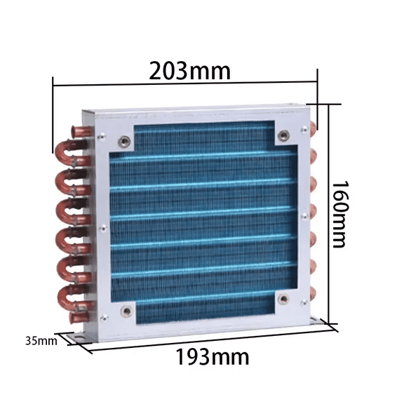 Refrigerator Condenser 7mm Copper Tube Aluminum Fins Small Radiator Air-cooled Water-cooled Universal Cooling Cooler with Fan