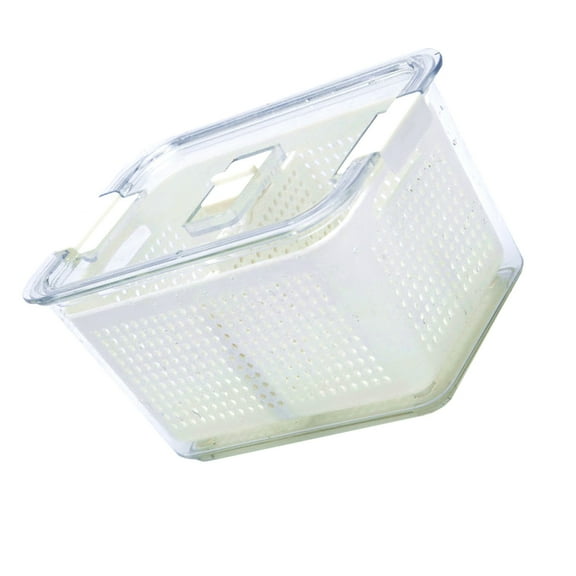 Refrigerator Crisper Salad Containers Organizer Bin Organization Double Layer Food White