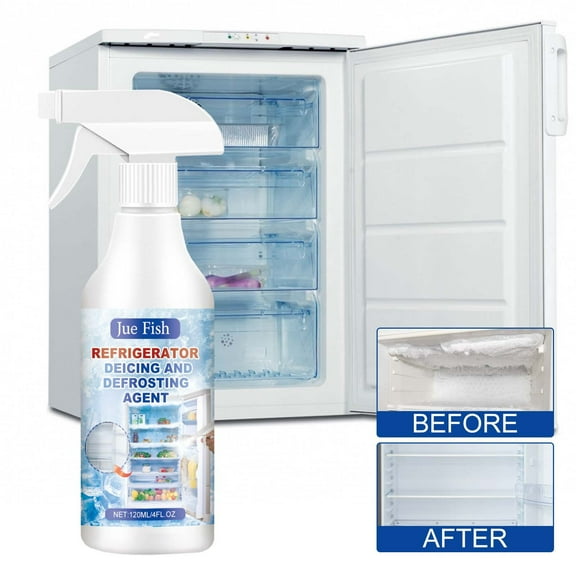 Upgraded Refrigerator Defroster & De-Icer 120ml, Refrigerator Defrosting Deicer Household Freezer Melting Snow Deicing Clean Ice Antifreeze Icing Agent 120ml