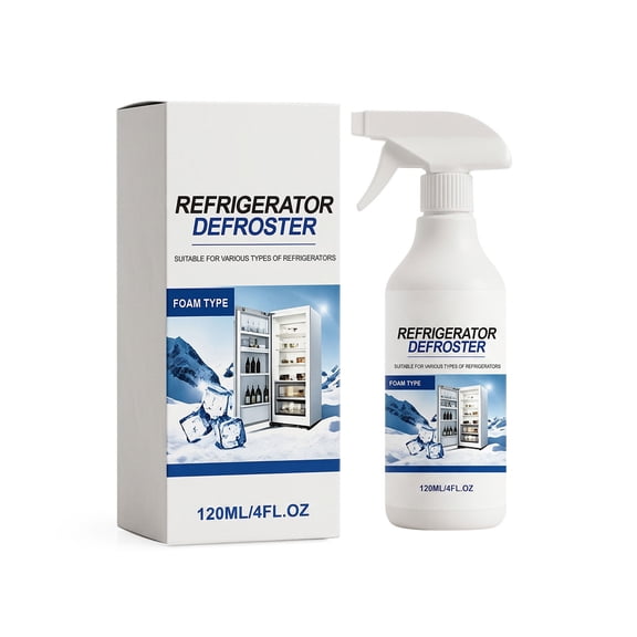 Refrigerator Defroster Spray - 120ml (4.05 fl oz) - Quick Ice Removal for Freezers & Mini-Fridges