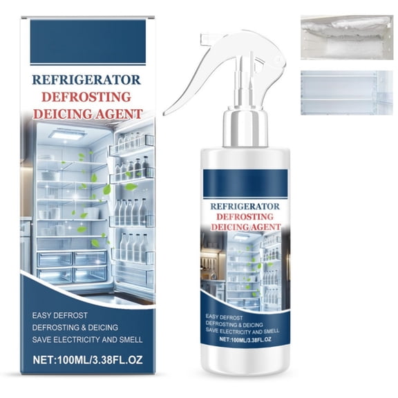 Refrigerator Defrosting Deicing Agent, 2026 New Fridge Defrosting Spray, Defrosting Spray for Fridge Freezer, De-icer for Refrigerator Freezer Defroster, Effective Ice Remover Deep Freezer Spray
