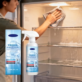 Refrigerator Defrosting Spray 120ml, Fast Melting Freezer Ice Remover with Refreeze Proof Protection, Fine Nozzle for Tight Corners, Food Safe Formula for Freezers Plastic Rubber Metal Surfaces