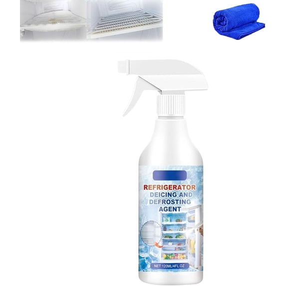 Refrigerator Defrosting Spray, Fridge Freezer Defrosting Spray, 120ml Defrost Spray for Fridge and Freezer, Rapid Frost Melt Agent for Refrigerator & Deep Freezer(1PCS)