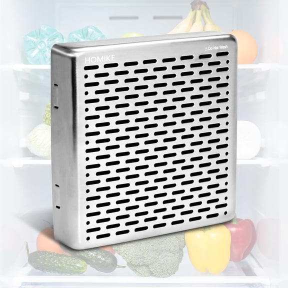 Refrigerator Deodorizer,10 Years Long Fridge Odor Eliminator,Car Air Freshener,Closet Odor Absorber,Outperforms Baking Soda and Bamboo Air Purifying BagsStainless Steel