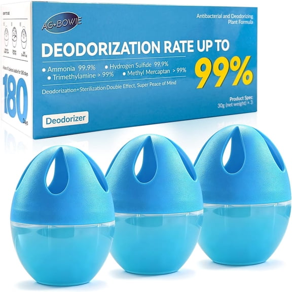 Refrigerator Deodorizer 3 Pack, Natural Plant Fridge Deodorizer Long-Lasting Odor Eliminator for Refrigerator, Air Freshener for Kitchen, Shoe Cabinet, Pet Areas