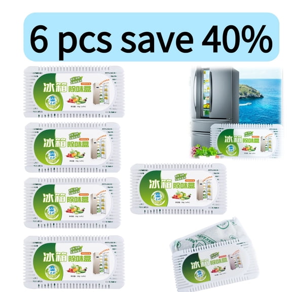 Refrigerator Deodorizer (6 Pack)-Fridge and Freezer Odor Eliminator,Natural Activated Charcoal Refrigerator Fight Odors