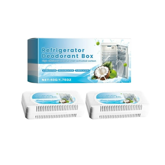 Refrigerator Deodorizer Box, 2 Pack Fridge Odor Eliminator With Activated Carbon, Deodorant Cleaner For Home Refrigerators, Freezers, Kitchen Appliances