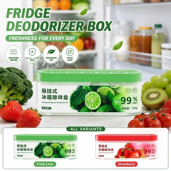 Refrigerator Deodorizer and Fridge Odor Eliminator, Reusable Charcoal Freshener Box for Kitchen & Freezer, Keeps Food Fresh, Home and Kitchen Accessories, 1Pack Green