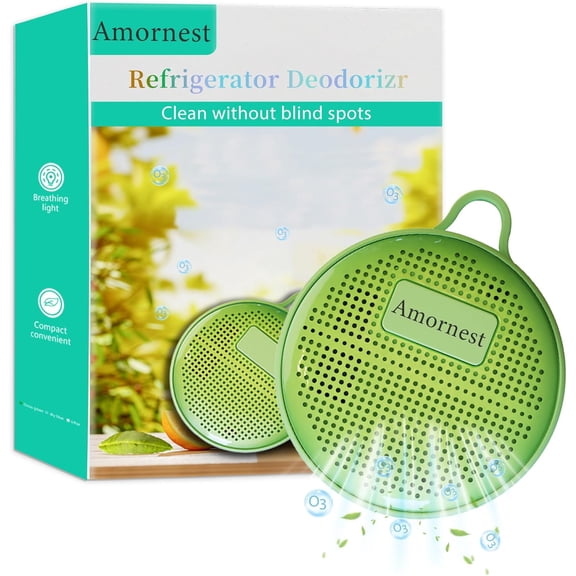 Refrigerator Deodorizer Odor Eliminator, Last for 10 Yeas Fridge Compact Freshener More Effective Than Baking Soda Bamboo Air Purifying Bags,Grass Green