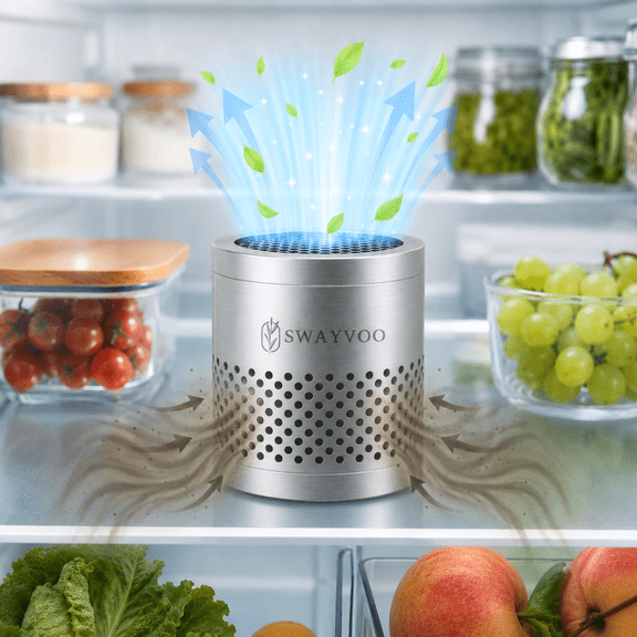 Swayvoo Refrigerator Deodorizer and Odor Eliminator Bamboo Air Purifier for Fridge and Freezer Kitchen Odor Control Organizer