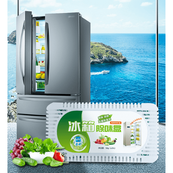 Refrigerator Deodorizer and Odor Eliminator Box, Activated Carbon Air Freshener for Fridge and Freezer, Keeps Food Fresh and Removes Unwanted Smells