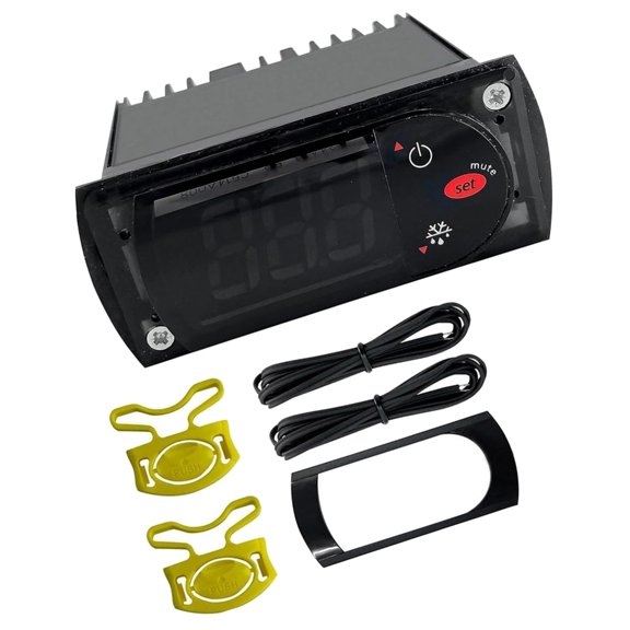 Freezer Temperature Controller with Defrost Cycle Management LED Display Thermostat Plastics Texture