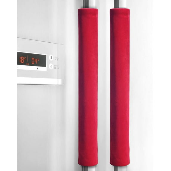 Refrigerator Door Handle Cover Kitchen Appliance Decor Handles Antiskid Protector Gloves for Fridge Oven Keep Off Fingerprints,Liquid,Oil Stain,Food Spot,2 Pieces (16"*4", Plush)