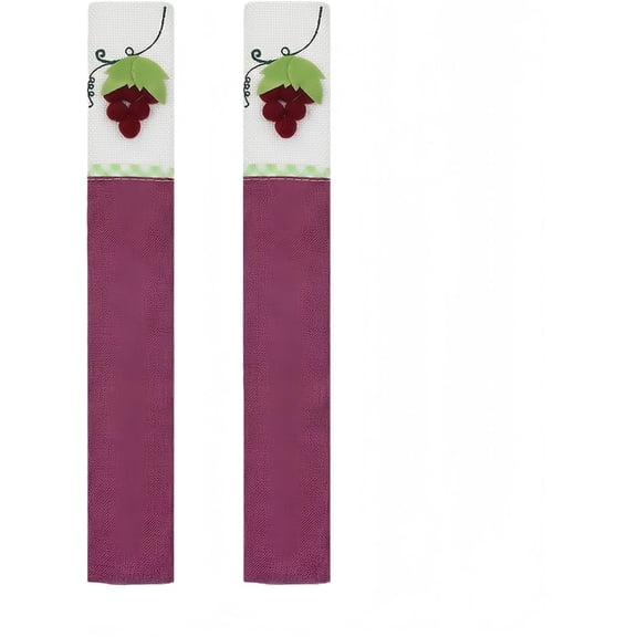 Refrigerator Door Handle Covers, Detachable Washable Fabric Protector Covers, 2 Pack, For Kitchen Appliance Fridge Freezer Door, Purple Grape Pattern